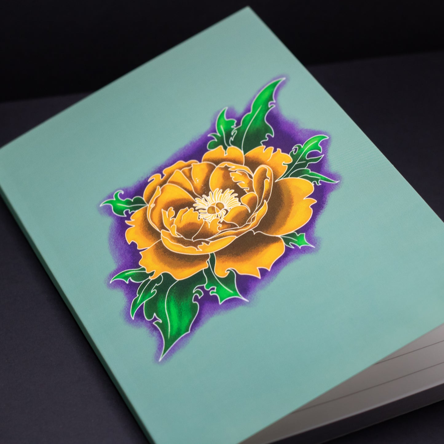 Orange Peony Journal (Soft Touch, Wide-Ruled)