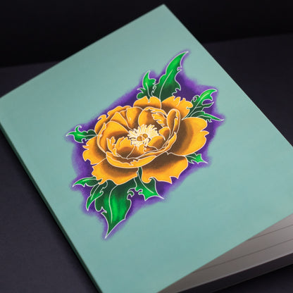 Orange Peony Journal (Soft Touch, Wide-Ruled)