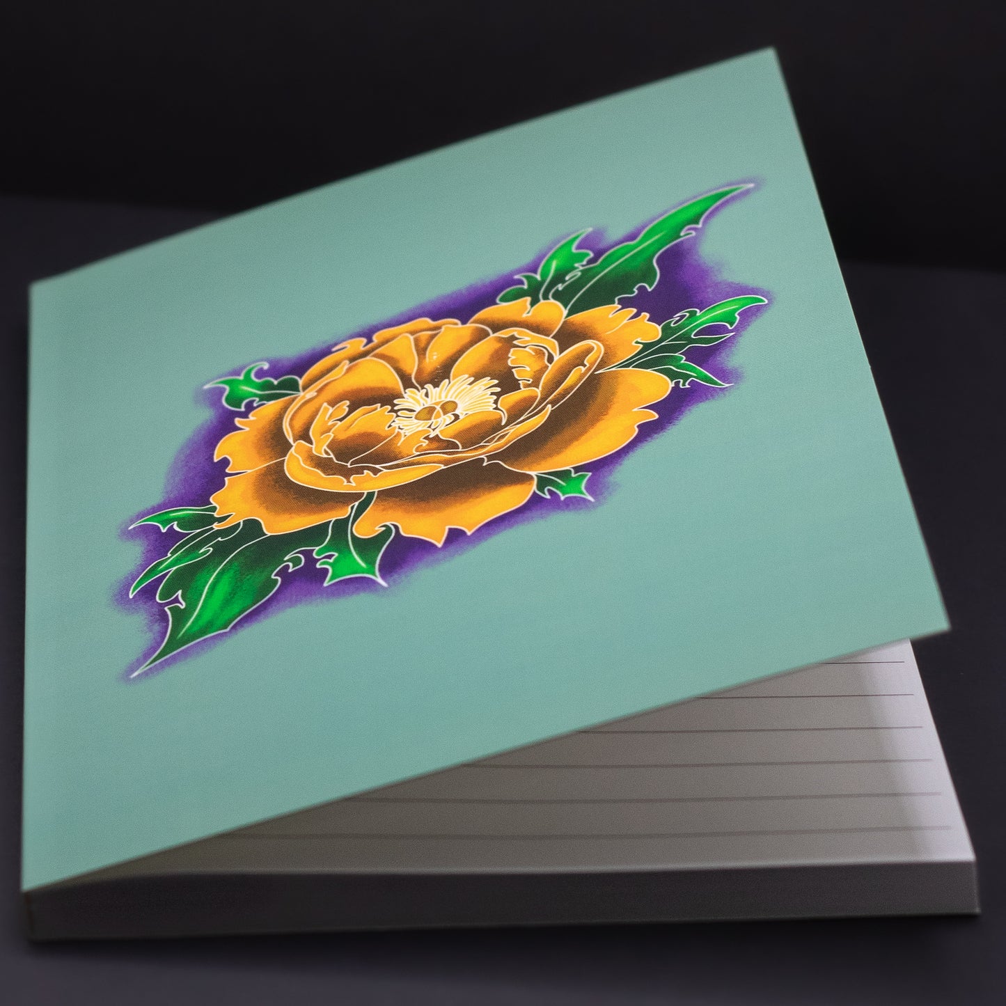 Orange Peony Journal (Soft Touch, Wide-Ruled)