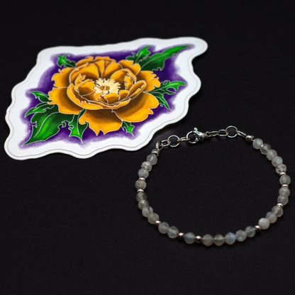 Peony & Labradorite ED Awareness Bundle | Sticker + Gemstone Bracelet