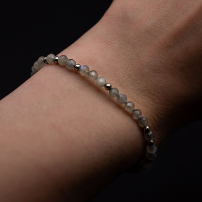 Peony & Labradorite ED Awareness Bundle | Sticker + Gemstone Bracelet