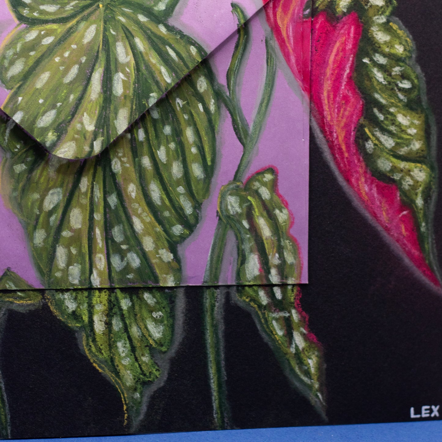 Unsent - Original Oil Pastel Illustration (Framed 15x12")