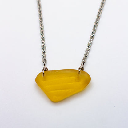 Nova Scotian Yellow Beach Glass Necklace