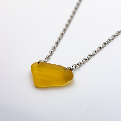 Nova Scotian Yellow Beach Glass Necklace