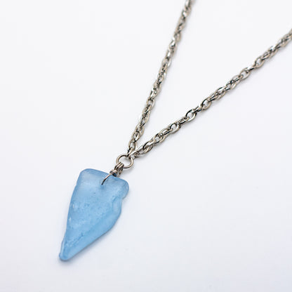 Lake Erie Cornflower Beach Glass Necklace