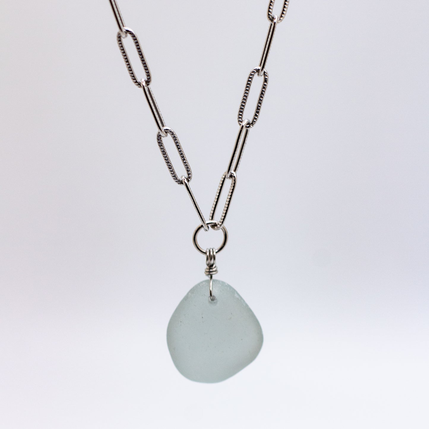 Lake Erie Gray Beach Glass Necklace