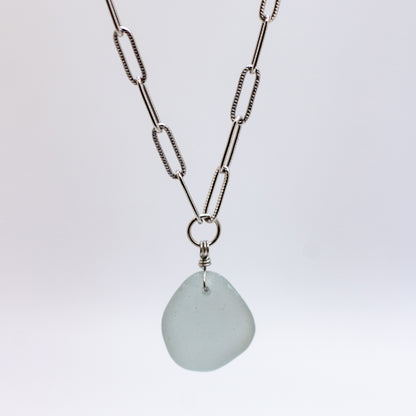 Lake Erie Gray Beach Glass Necklace