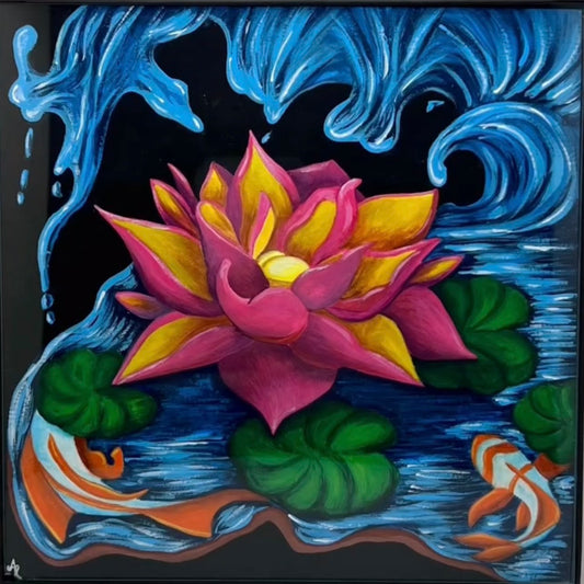 Mind & Flow Original Gouache Illustration (Framed 8x8")