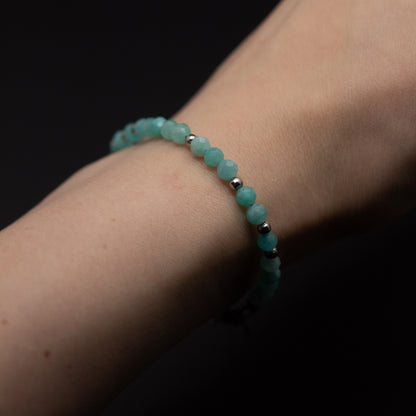 Microfaceted Amazonite Gemstone Bracelet