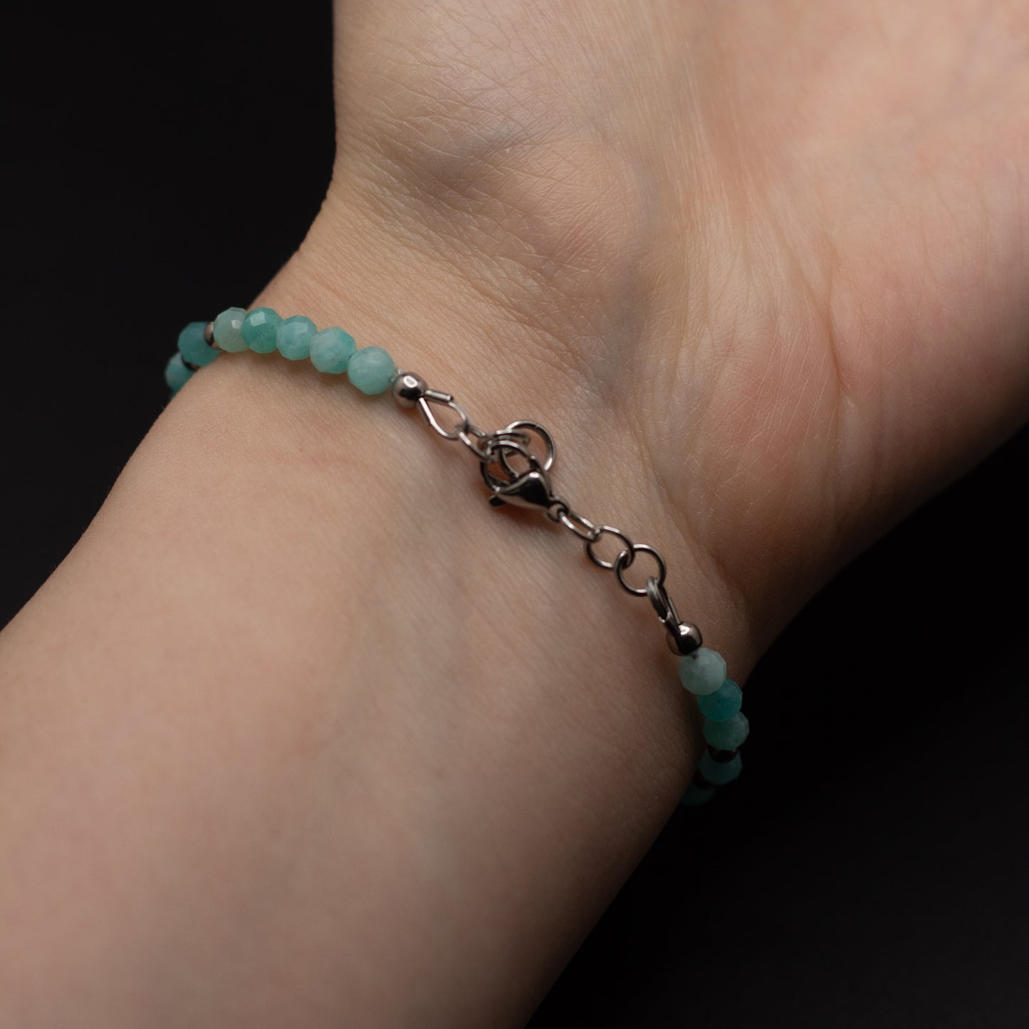 Microfaceted Amazonite Gemstone Bracelet