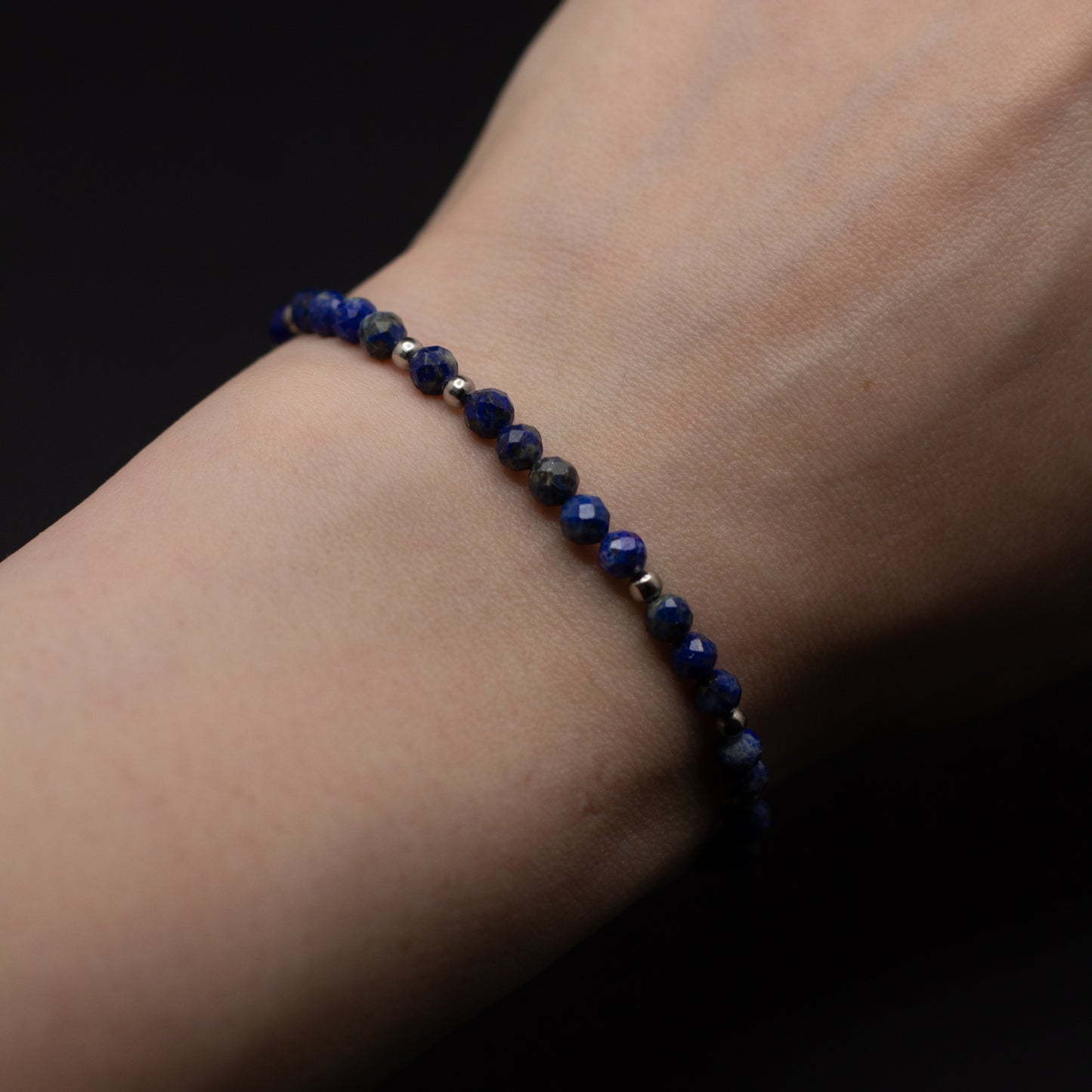 Microfaceted Lapis Lazuli Gemstone Bracelet