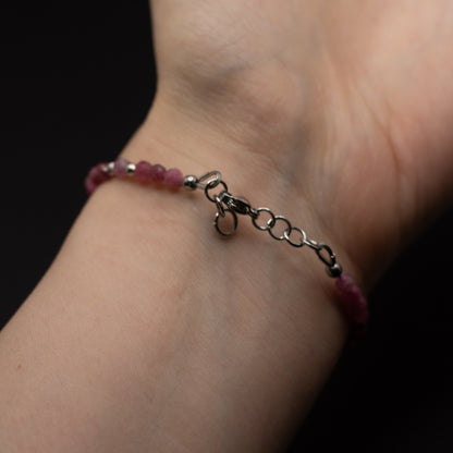 Microfaceted Pink Tourmaline Gemstone Bracelet
