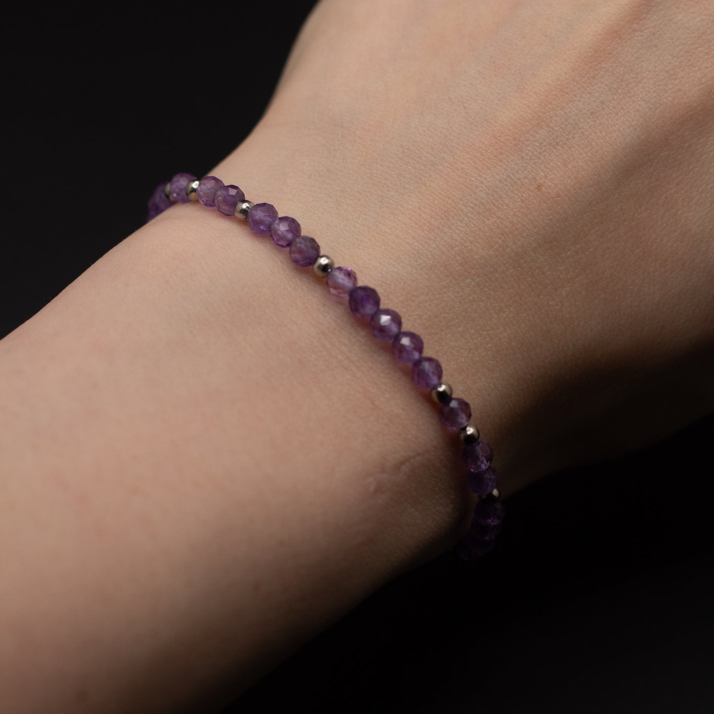 Microfaceted Amethyst Gemstone Bracelet