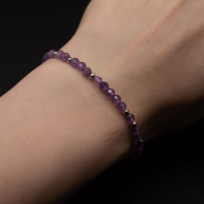 Microfaceted Amethyst Gemstone Bracelet