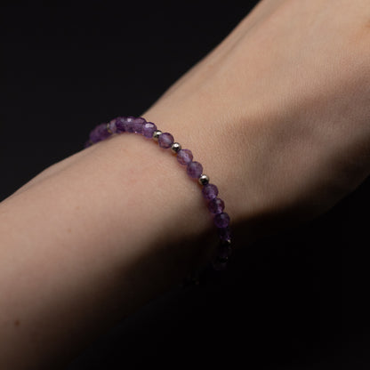 Microfaceted Amethyst Gemstone Bracelet