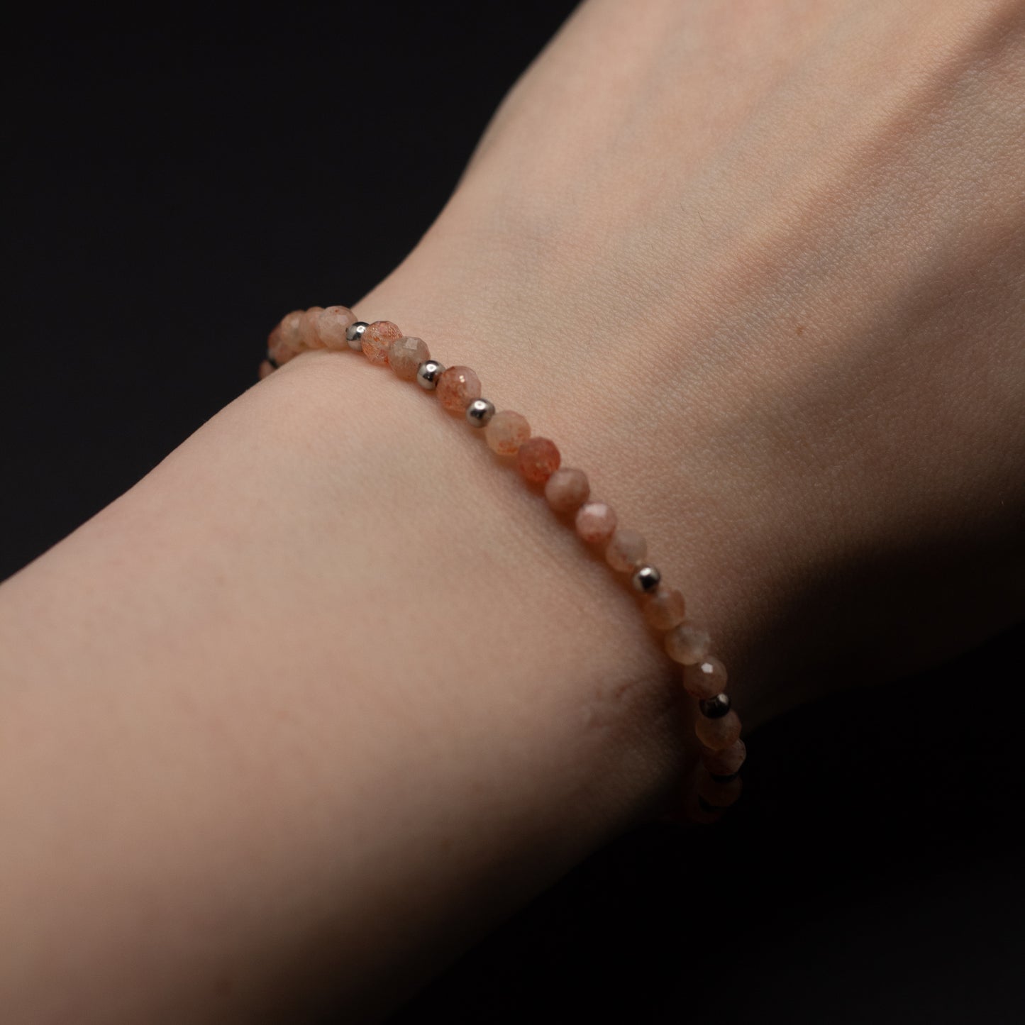 Microfaceted Sunstone Gemstone Bracelet