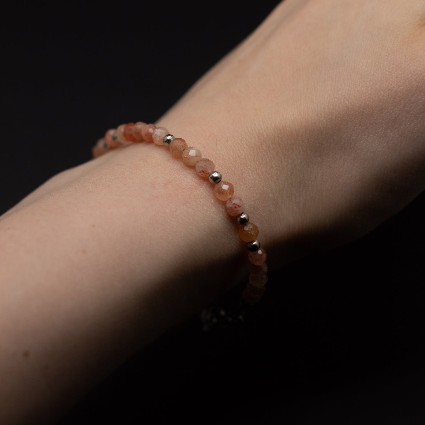 Microfaceted Sunstone Gemstone Bracelet