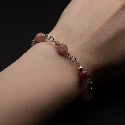 Strawberry Quartz Gemstone Bracelet