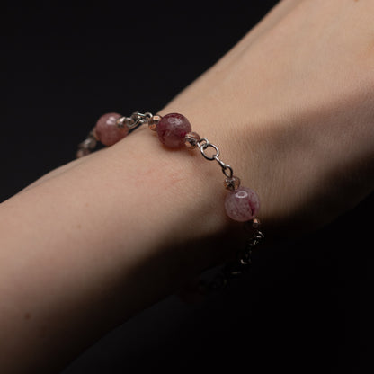 Strawberry Quartz Gemstone Bracelet