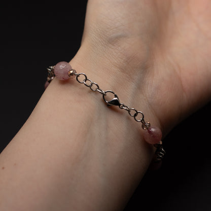Strawberry Quartz Gemstone Bracelet
