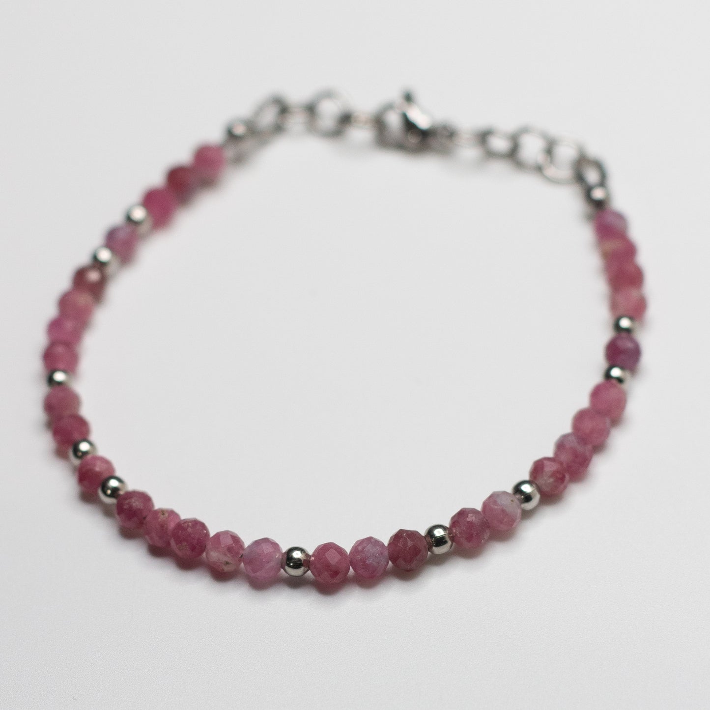Microfaceted Pink Tourmaline Gemstone Bracelet