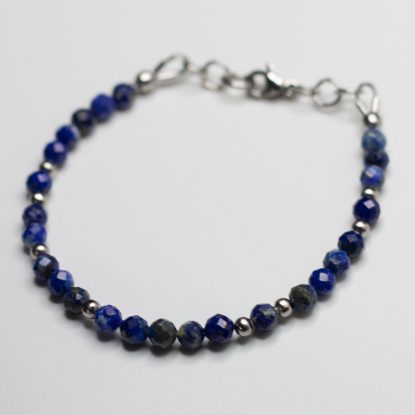Microfaceted Lapis Lazuli Gemstone Bracelet