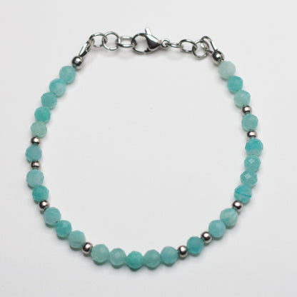 Microfaceted Amazonite Gemstone Bracelet