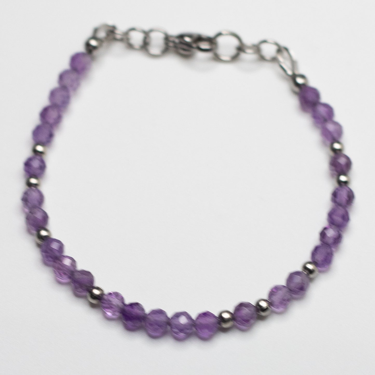Microfaceted Amethyst Gemstone Bracelet