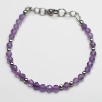 Microfaceted Amethyst Gemstone Bracelet