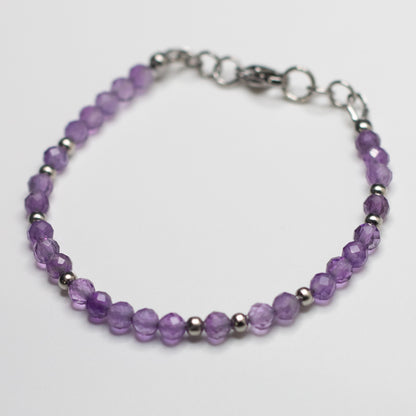 Microfaceted Amethyst Gemstone Bracelet