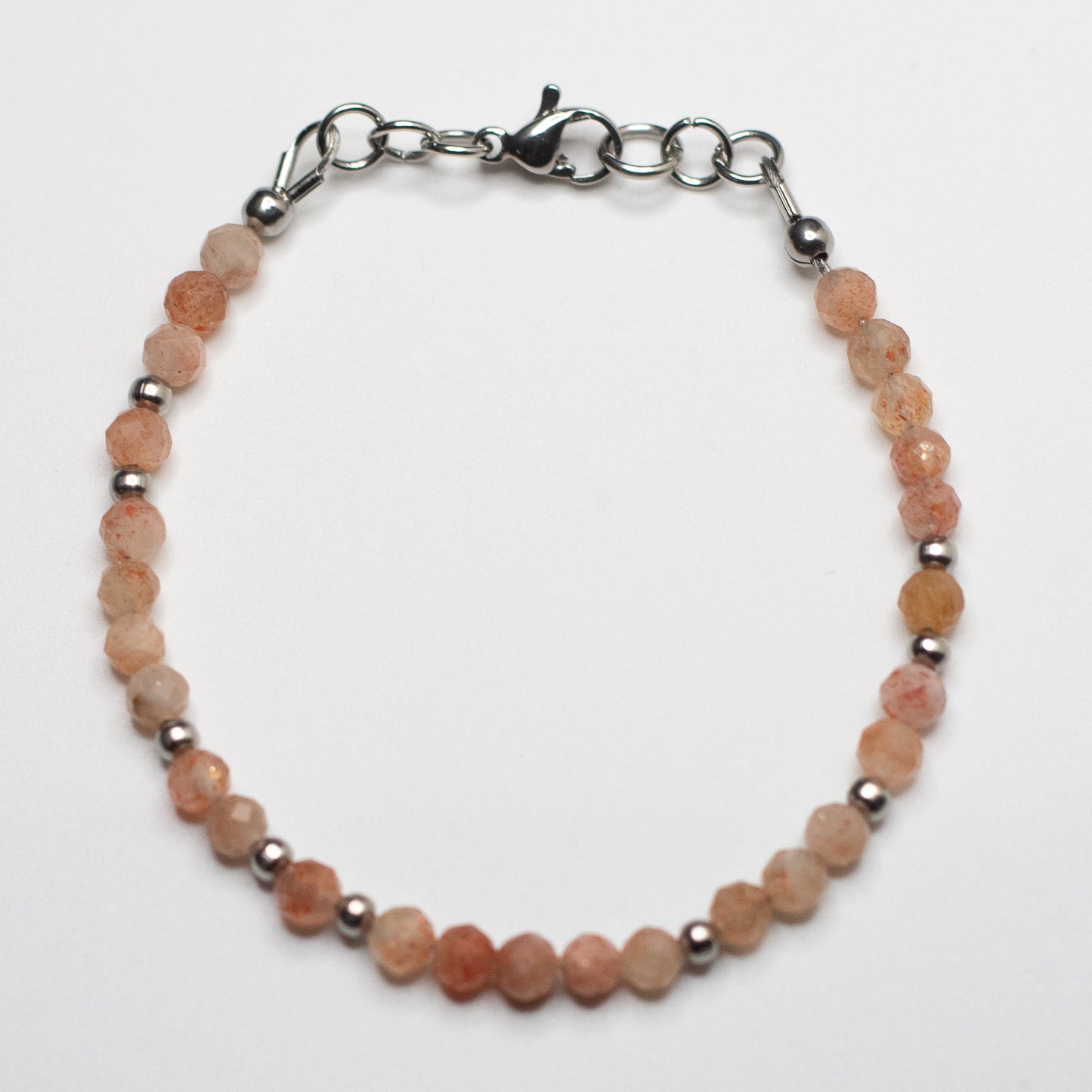 Microfaceted Sunstone Gemstone Bracelet