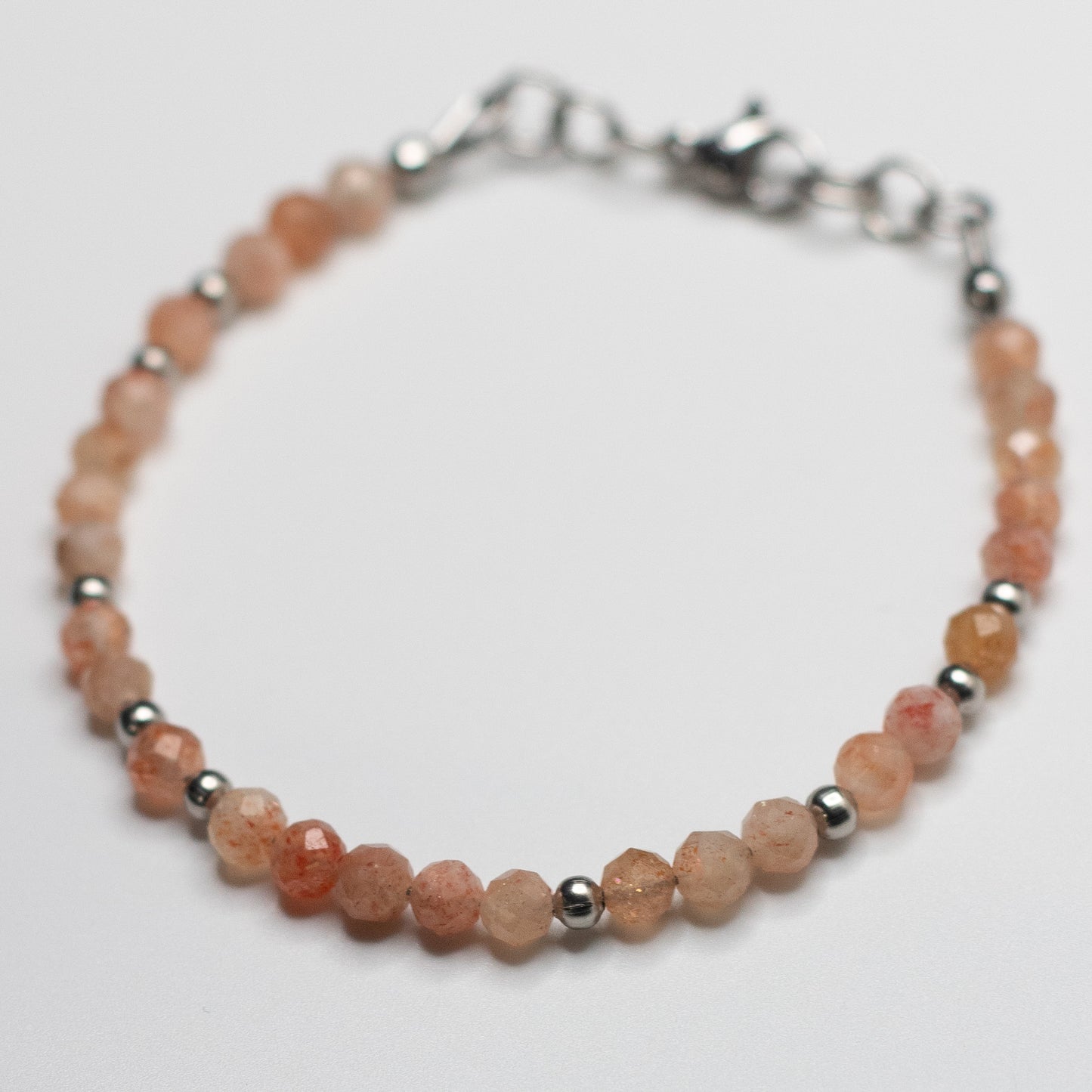 Microfaceted Sunstone Gemstone Bracelet