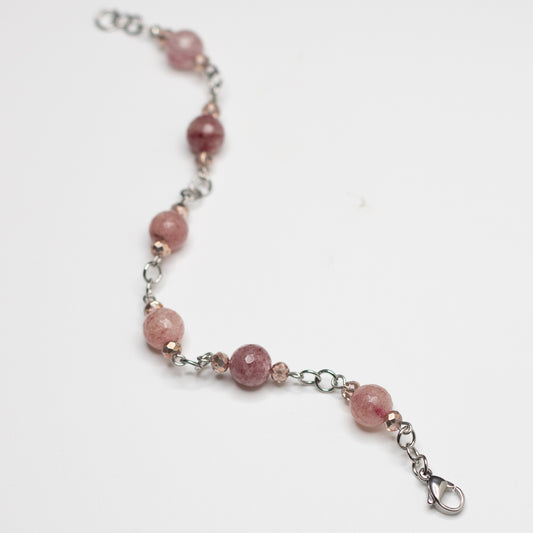 Strawberry Quartz Gemstone Bracelet