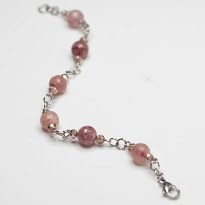 Strawberry Quartz Gemstone Bracelet