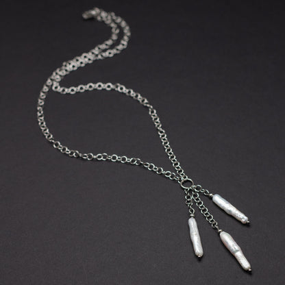 Cascading Freshwater Pearl Stick Necklace