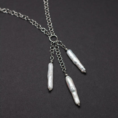 Cascading Freshwater Pearl Stick Necklace