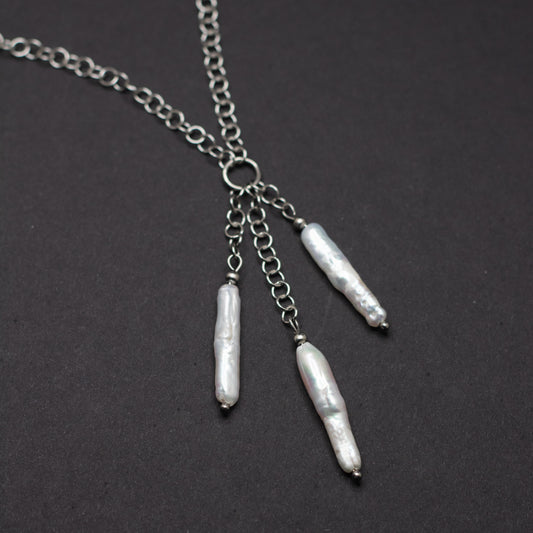 Cascading Freshwater Pearl Stick Necklace