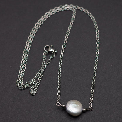 Freshwater Pearl Coin Necklace