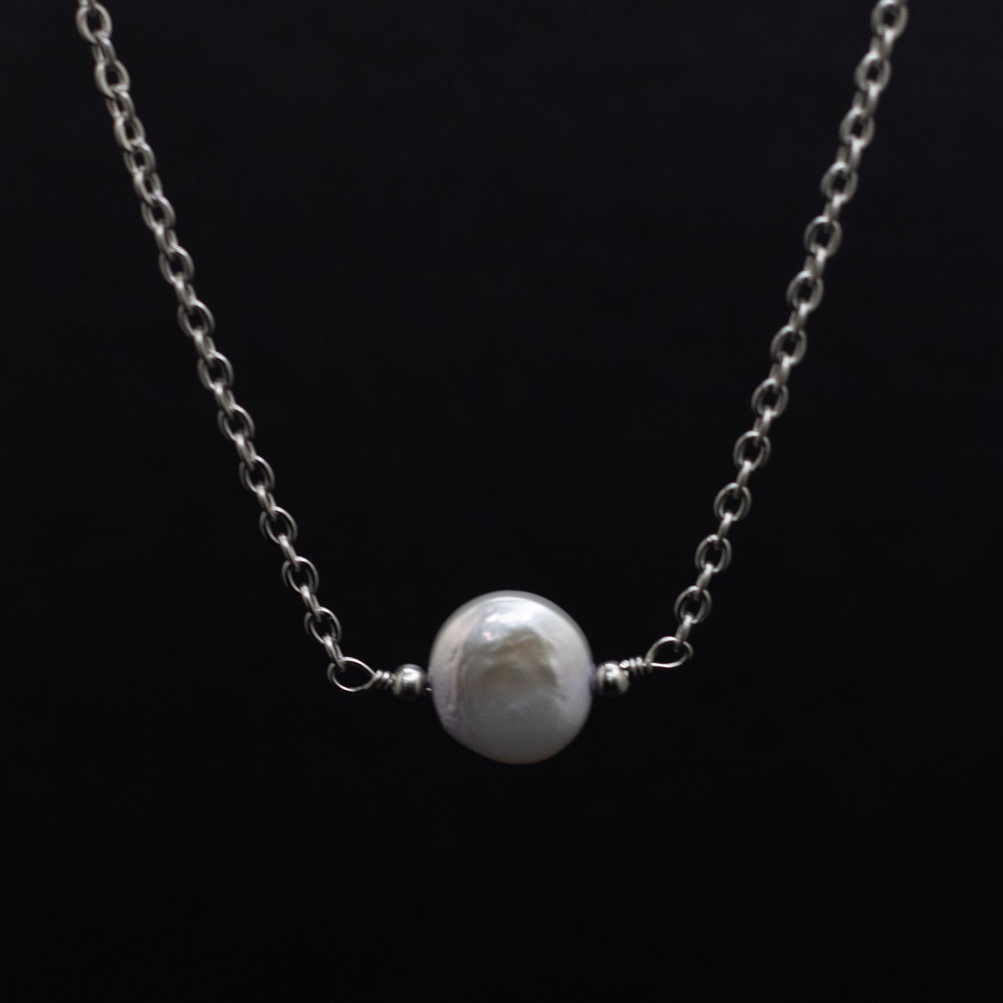 Freshwater Pearl Coin Necklace