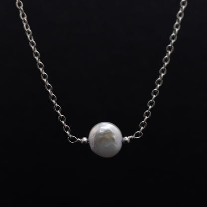 Freshwater Pearl Coin Necklace