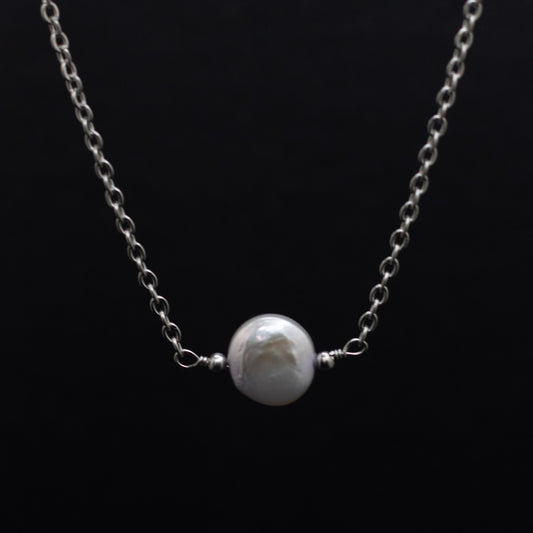 Freshwater Pearl Coin Necklace