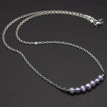 Lavender Freshwater Pearl Bar Necklace
