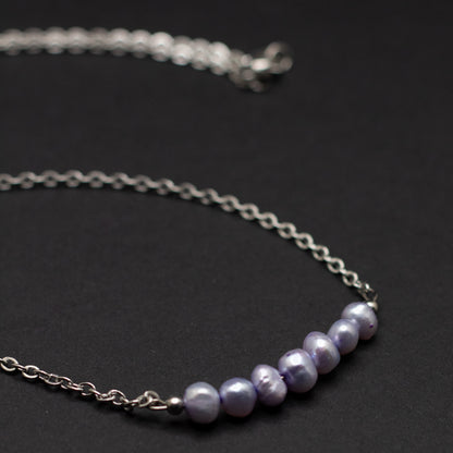 Lavender Freshwater Pearl Bar Necklace