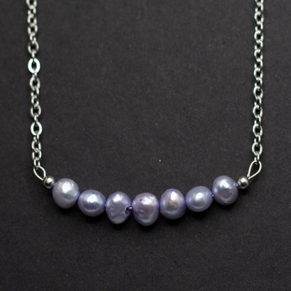 Lavender Freshwater Pearl Bar Necklace
