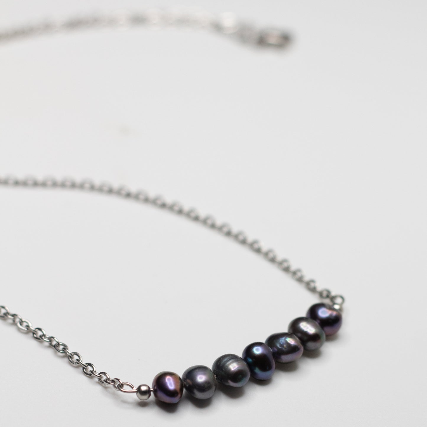Black Freshwater Pearl Bar Necklace