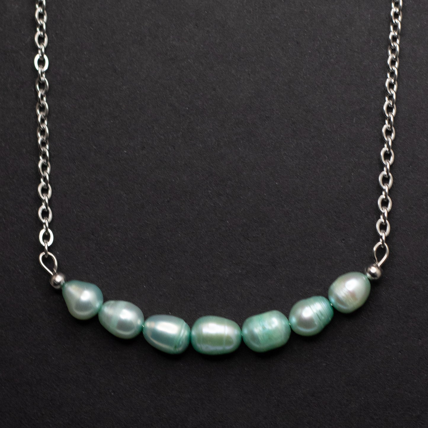 Seafoam Freshwater Pearl Bar Necklace