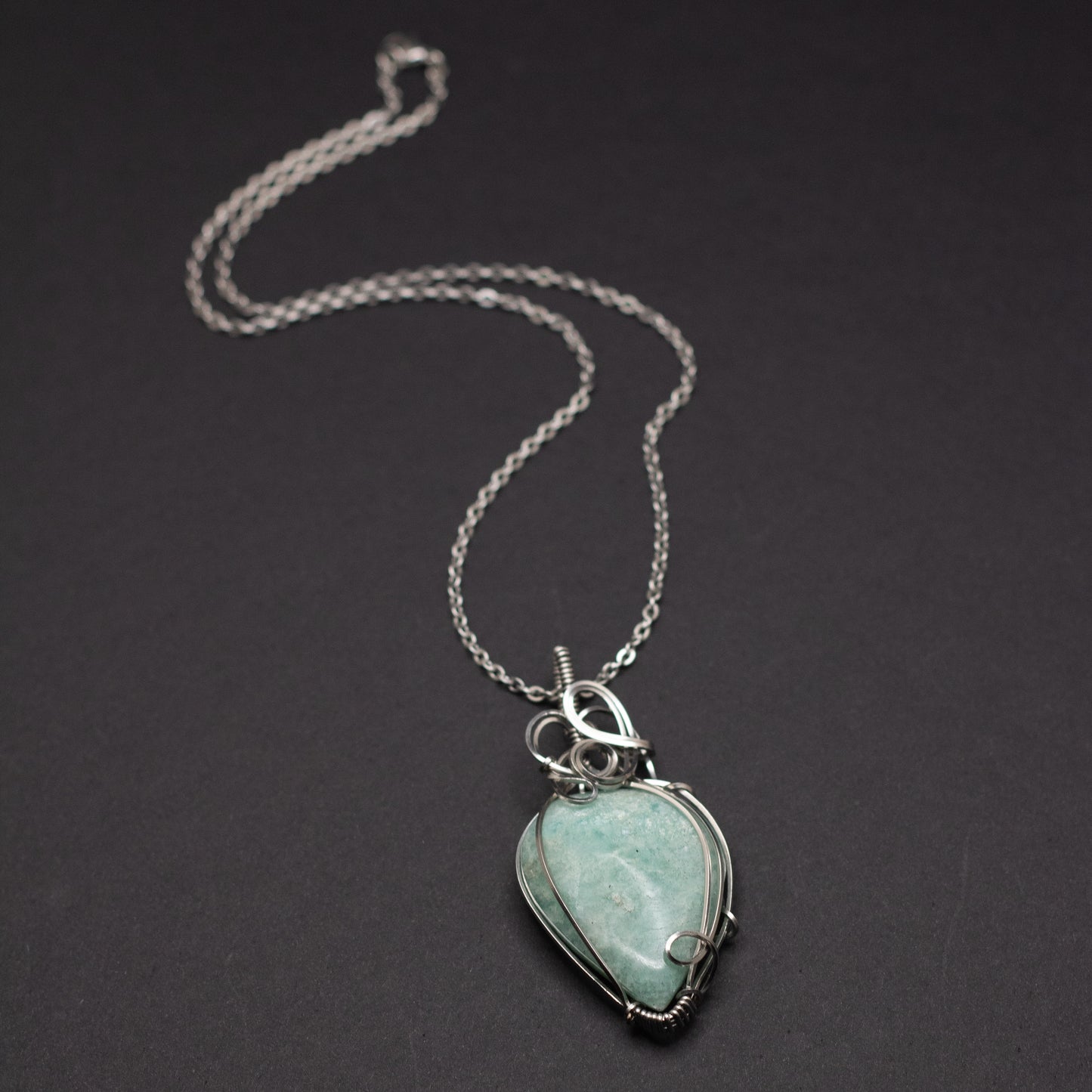 Amazonite Wire Wrap Necklace