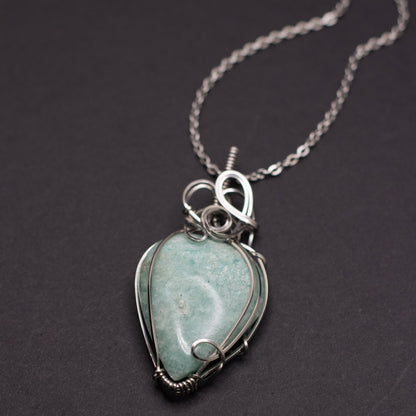 Amazonite Wire Wrap Necklace