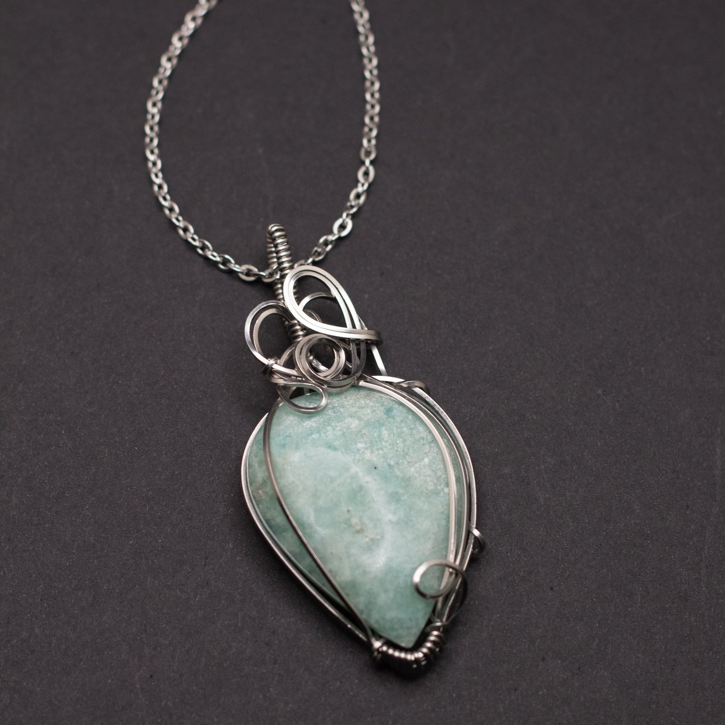 Amazonite Wire Wrap Necklace