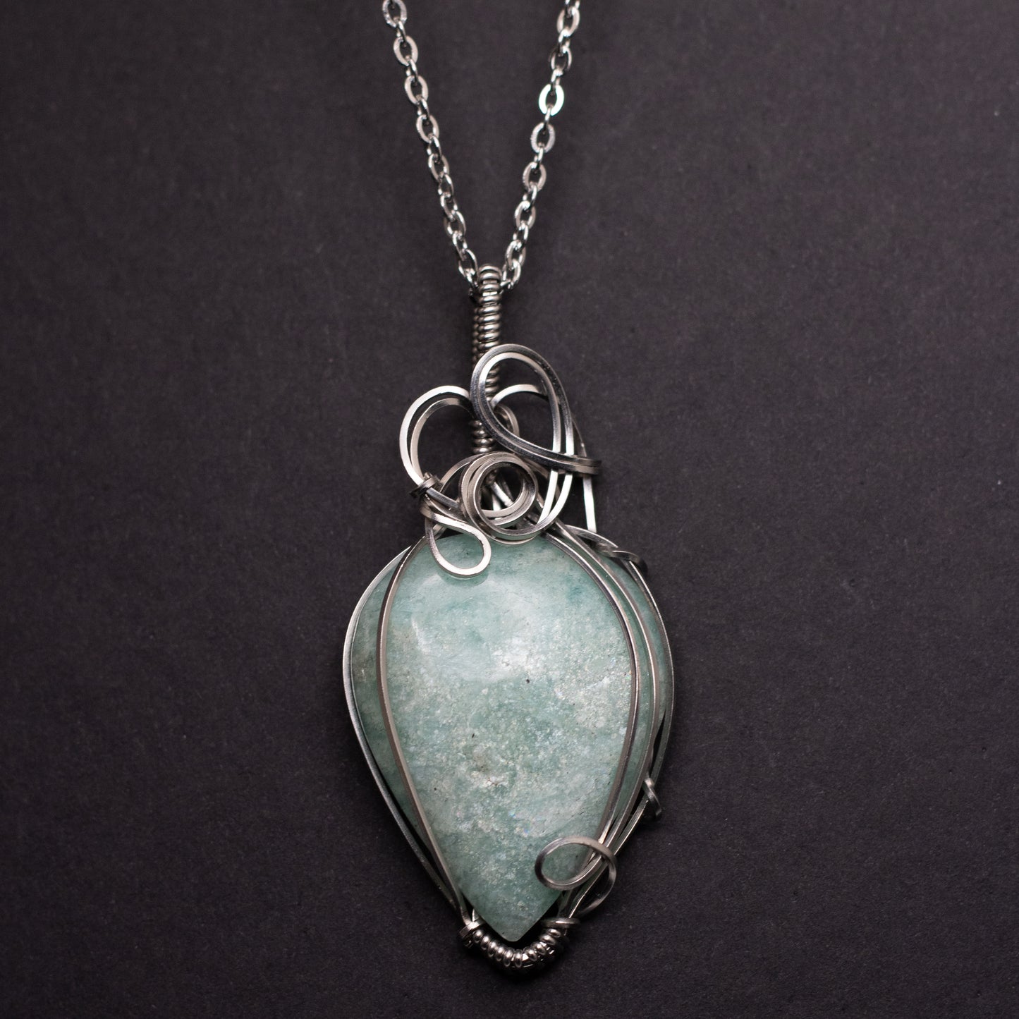 Amazonite Wire Wrap Necklace